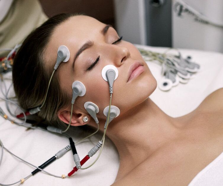 myostimulation of the skin around the eyes