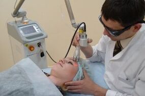 facial skin rejuvenation procedure with laser